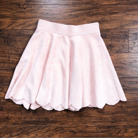 Ronny Kobo • Vidette Scalloped Skirt pink velour skater mini full flared ballet - Picture 9 of 10